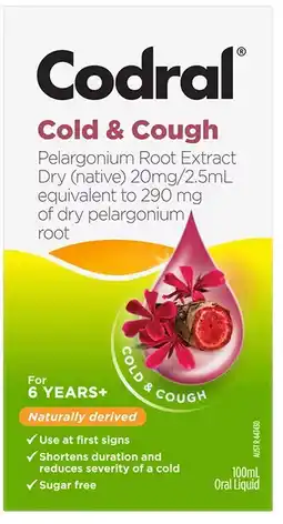 healthylife Codral Cold & Cough Pelargonium Root Liquid offer