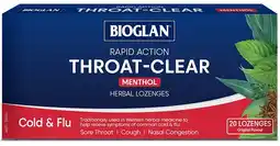 healthylife Bioglan Throat-Clear Menthol Flavour 20 Lozenges offer