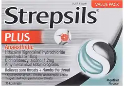 healthylife Strepsils Plus Anaesthetic Dual Action Menthol 36 Lozenges offer