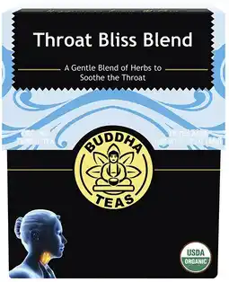 healthylife Buddha Teas Organic Herbal Tea Bags Throat Bliss Blend offer