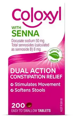 healthylife Coloxyl with Senna 200 Tablets offer