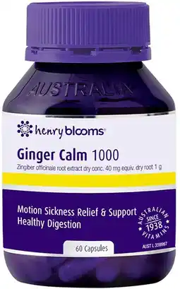 healthylife Henry Blooms Ginger Calm 1000mg 60 Capsules offer