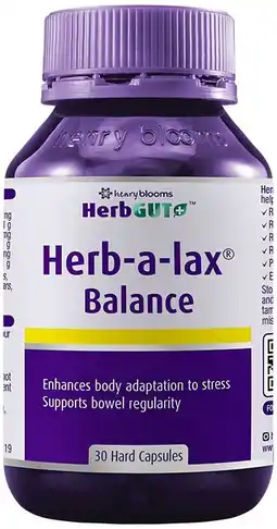 healthylife Henry Blooms HerbGut + Herb A Lax Balance 30 Capsules offer