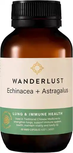 healthylife Wanderlust Echinacea + Astragalus 60 Capsules offer