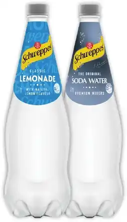 IGA Schweppes Mixers, Soft Drink or Natural Mineral Water 1.1 Litre Selected Varieties offer