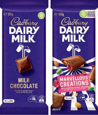 IGA Cadbury Chocolate Block 150‑190g Selected Varieties offer
