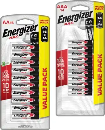 IGA Energizer Max AA 16 Pack or AAA 14 Pack Batteries offer