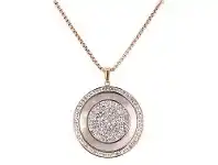 Bevilles Jewellery Stainless Steel Rose Mother of Pearl Disc Necklace offer