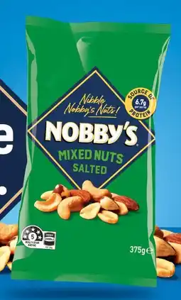 IGA Nobby’s Salted Mixed Nuts 375g or Snack Mix 275g offer