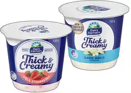 IGA Dairy Farmers Thick & Creamy Yoghurt 140‑150g Selected Varieties offer