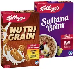 IGA Kellogg’s Cereal Nutri‑Grain 290g, Sultana Bran 420g or Special K Original 300g offer