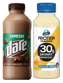 IGA Dairy Farmers Protein Smoothie+ 400mL or Dare Iced Coffee 500mL Selected Varieties offer
