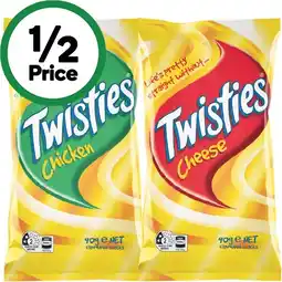 Woolworths Twisties, Cheetos or Burger Rings 65-90g offer