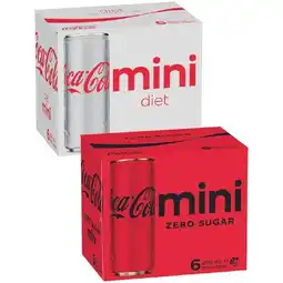 Woolworths Coca-Cola Classic, Zero Sugar or Diet Soft Drink Varieties 6 x 250ml offer
