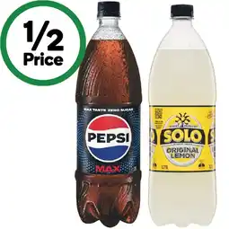 Woolworths Pepsi, Solo, Sunkist or Mountain Dew Soft Drink Varieties 1.25 Litre offer