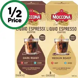 Woolworths Moccona Liquid Espresso Coffee Sachets offer