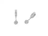 Bevilles Jewellery Stainless Steel Hoop and Pave Crystal Ball Earrings offer