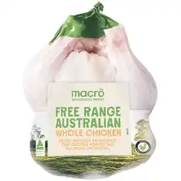 Woolworths Macro Free Range Australian Fresh Whole Plain RSPCA Approved Chicken offer