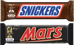 Coles Mars or Snickers Chocolate Bar 42g-47g offer