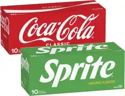 Coles Coca-Cola, Fanta or Sprite Soft Drink 10x375mL offer
