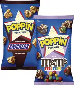 Coles Poppin M&Ms or Snickers Popcorn 110g offer