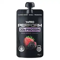 Woolworths YoPRO Perform High Protein Yoghurt Pouch – From the Fridge offer