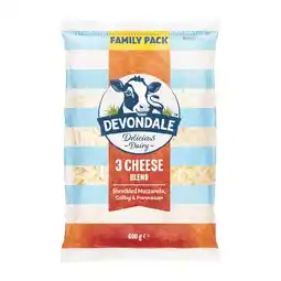 Woolworths Devondale Block or Grated Cheese 600-625g offer