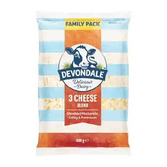 Woolworths Devondale Block or Grated Cheese 600-625g offer