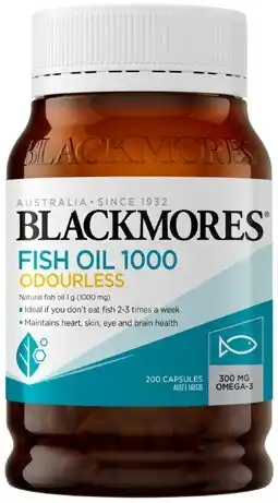 Coles Blackmores Odourless Fish Oil Capsules offer