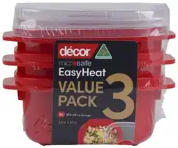 Coles Décor Microsafe Easy Heat Containers 375mL offer