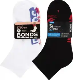 Coles Bonds Women's Logo ¼ Crew 3 Pack or Men's X-Temp ¼ Crew 3 Pack offer