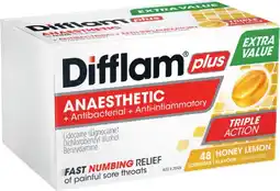 Coles NEW Difflam Plus Anaesthetic Honey Lemon Lozenges offer