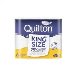 Woolworths Quilton King Size, Coconut or Shea Butter Toilet Tissue Pk 6 offer