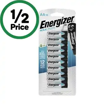 Woolworths Energizer Max Plus Batteries AA or AAA Pk 16 offer