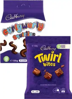 Coles Cadbury Chocolate Bites or Balls 120g-142g offer