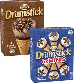 Coles Peters Drumstick Cones-6 Pack 475mL-490mL offer