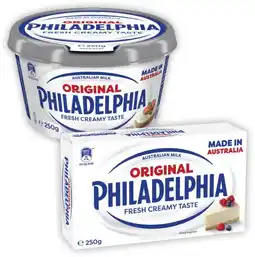 Coles Philadelphia Cream Cheese Tub or Block 250g offer