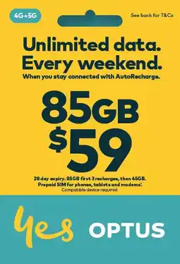 Coles Optus $59 Prepaid SIM Starter Kit offer
