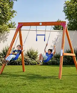 Toymate Play Ridge Deluxe Wooden Swing Set offer