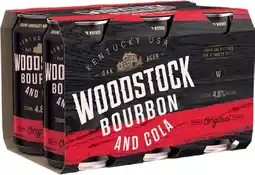 BWS Woodstock Bourbon & Cola 4.8% 375mL Cans offer