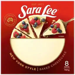 IGA Sara Lee Baked Cheesecake Selected Varieties offer