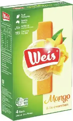 IGA Weis Ice Cream Bar 4‑6 Pack Selected Varieties offer