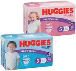 IGA Huggies Nappy Pants 24‑36 Pack Selected Varieties offer