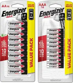 IGA Energizer Max Batteries AA 16 Pack or AAA 14 Pack offer