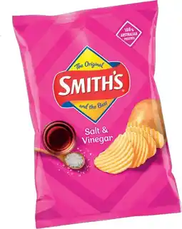 IGA Smith’s Crinkle Cut Chips, Doritos Corn Chips or Twisties 45g Selected Varieties offer