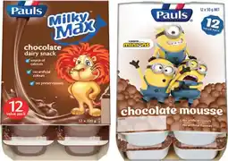 IGA Pauls Milky Max Chocolate Dairy Snack or Minions Chocolate Mousse 12 Pack offer