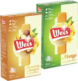 IGA Weis Ice Cream Bar 4-6 Pack or Half Sorbet and Half Ice Cream 1 Litre Selected Varieties offer