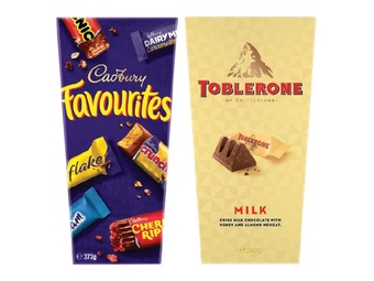 Foodland Cadbury favourites 373g or toblerone milk gift box 240g offer