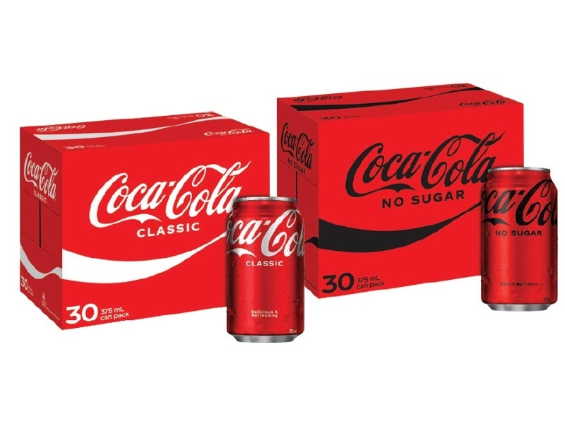 Cocacola family pack, diet coke or coke no sugar 30 x 375ml offer at
