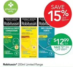 Terry White Robitussin Limited Range offer